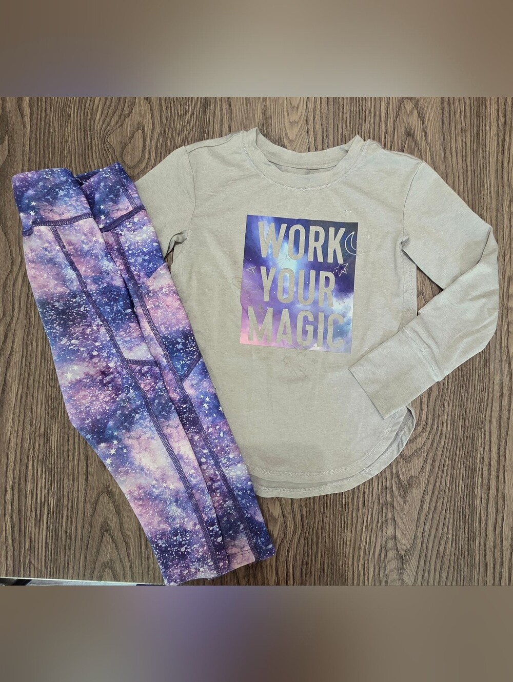 Girls' Purple Galaxy Matching Set - Work Your Magic Top & Leggings